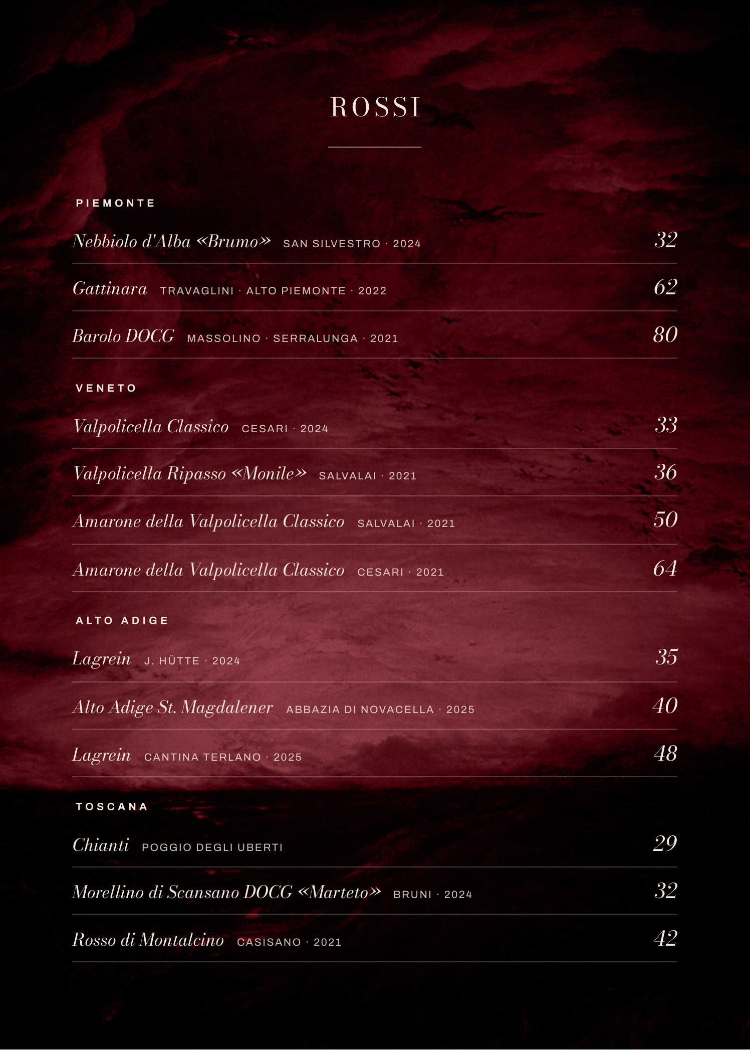 Carta dei Vini — 4