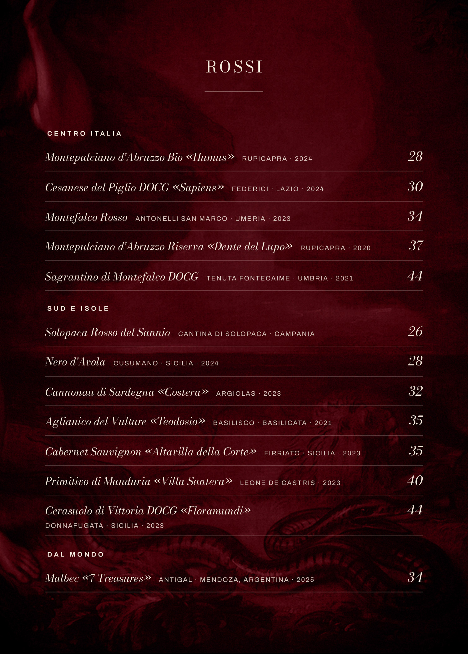 Carta dei Vini — 5